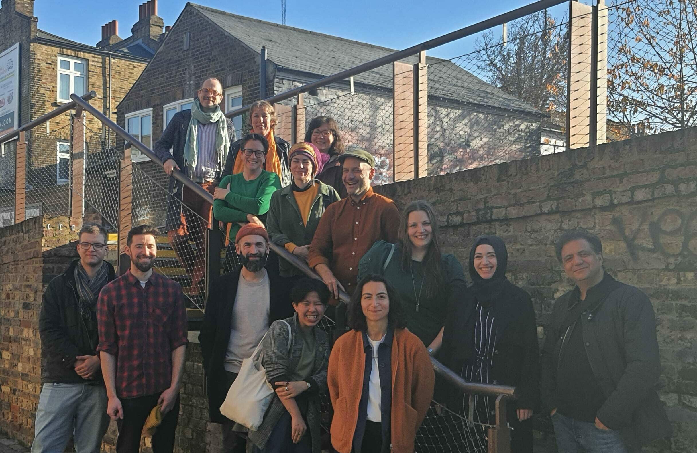 Image of the PTC Staff team + Board + Advisors on a sunny day in Deptford.