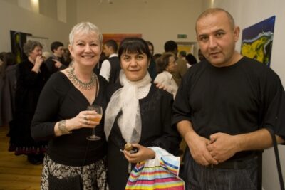 Sarah Maguire, Farzaneh Khojandi and&nbsp;Arzadash at the tour launch party in the October Gallery.